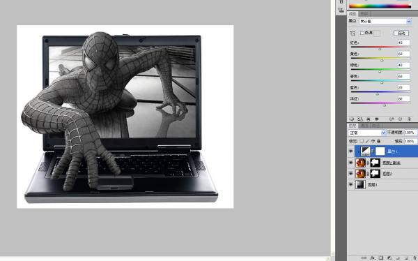 用ps制作酷炫的蜘蛛侠钻出屏幕逼真效果图